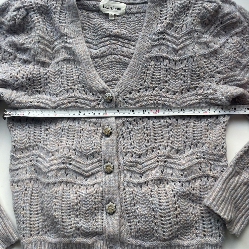 Heartloom Grey Lavender Knit 2-Piece Set sweater cardigan Size Small co ord - Picture 11 of 11